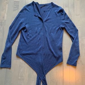 Blue Light Linen Luisa Cerano vest
